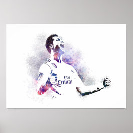 Poster Jogador de Futebol - Arte em Aquarela Abstrata