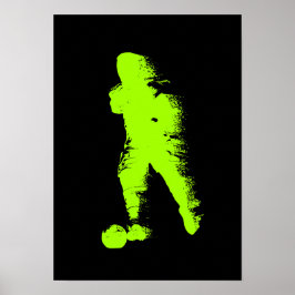 Poster Jogador de Futebol - Arte em Aquarela Abstrata