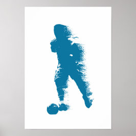 Poster Jogador de Futebol - Arte em Aquarela Abstrata