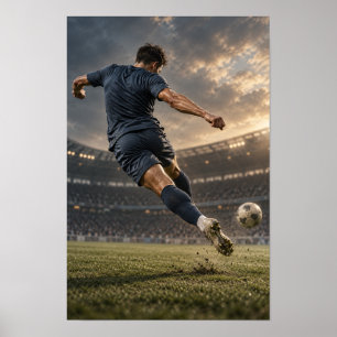 Poster Jogador de Futebol Chute Poderoso – Mural Dramátic