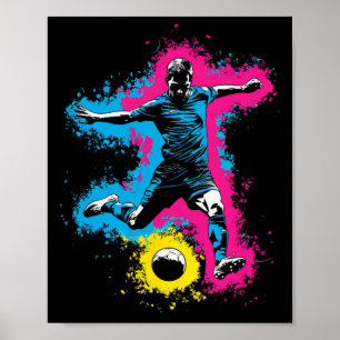 Poster Jogador de Futebol Colorido Para Homens Mulheres C
