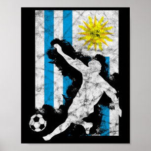 Poster Jogador de futebol da bandeira do Uruguai Equipe