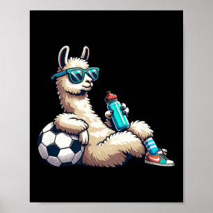 Poster Jogador de Futebol de Llama Legal Com Óculos de So