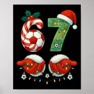 Poster Jogador de Futebol de Natal Drip Número 67 Meninos