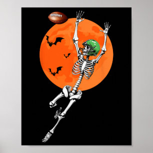 Poster Jogador de futebol do Skeleton Halloween