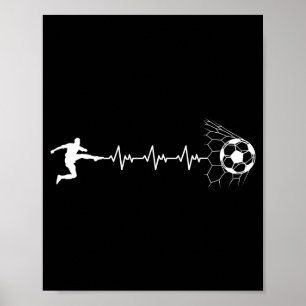 Poster Jogador de Futebol Engraçado Coração Pulso Gráfico