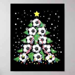 Poster Jogador de futebol engraçado Luzes de Natal Futebo