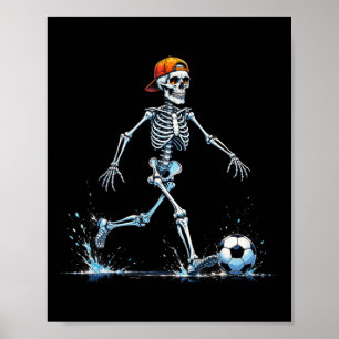 Poster Jogador de Futebol Esqueleto Assustador Funny Hall