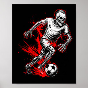 Poster Jogador de Futebol Esqueleto - Fantasma Assustador