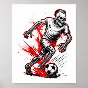 Poster Jogador de Futebol Esqueleto - Fantasma Assustador