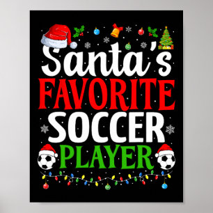 Poster Jogador de futebol favorito do Papai noel Xmas, Na