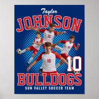 Jogador de Futebol Foto Personalizada Retro Bootle