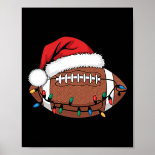 Poster Jogador de Futebol Natal Luzes Papai Noel Esportes