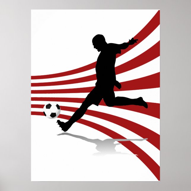 Poster Jogador de Futebol Vermelho e Branco (Frente)