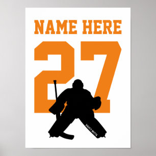 Poster Jogador de goleiro de hóquei personalizado - Laran