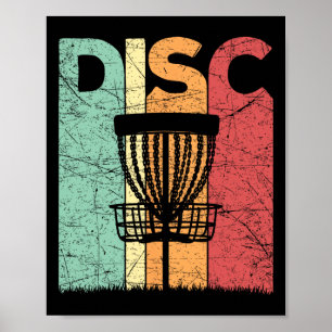 Poster Jogador de Golf de Disco Vintage Frolf Retro Disco