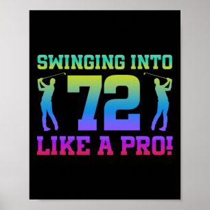 Poster Jogador de Golfe Birthd, 72 anos, 72 anos