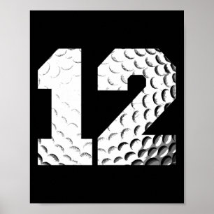 Poster Jogador De Golfe De 12 Birthday Boy Golf De 12 Ano