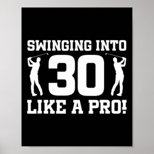 Poster Jogador de golfe de aniversário de 30 anos Golf de