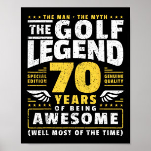 Poster Jogador de Golfe de Aniversário de 70 70 Anos