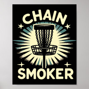 Poster Jogador de Golfe de Disco Golfeando Fumante Cadena
