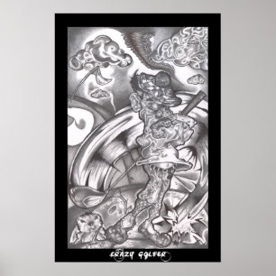 Póster Jogador de golfe louco