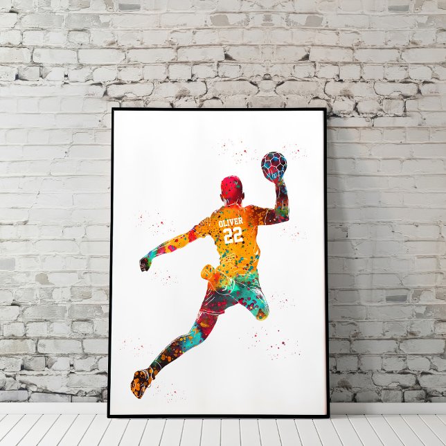 Poster Jogador de Handebol Colorido (Criador carregado)