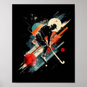 Poster Jogador de Hóquei de Campo Artístico em Campo de A