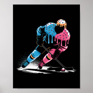 Poster Jogador de Hóquei de Sorvete Gotejamento Meninos M