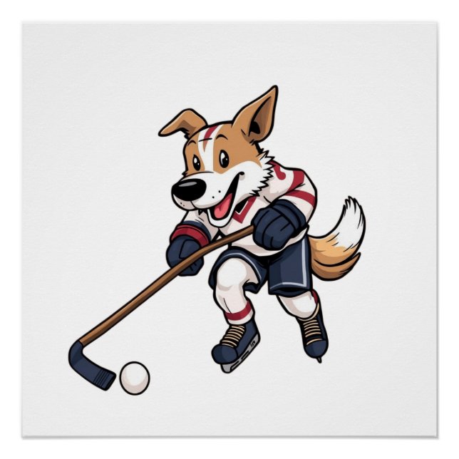 Póster Jogador de Hóquei do Cachorro (Frente)