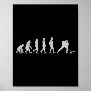 Poster Jogador de hóquei Evolução Disco Rede Gol Goleiro 