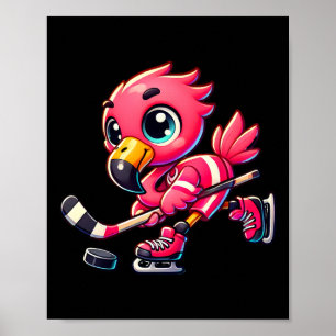 Poster Jogador de Hóquei Flamingo Amante de Pássaros Home
