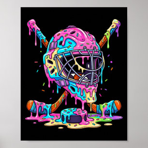 Poster Jogador de Hóquei Meninos Crianças Hóquei no Gelo