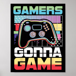 Poster Jogador de jogos do Gongo Engraçado