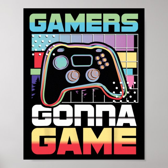 Poster Jogador de jogos do Gongo Engraçado (Frente)
