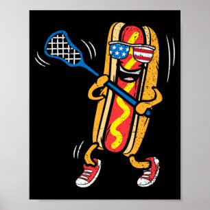 Poster Jogador de Lacrosse com Cachorro-Quente Esporte 4 