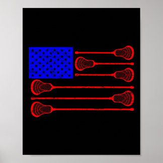 Poster Jogador de Lacrosse Dia da Independência Lax Patri
