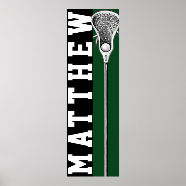 Poster Jogador de Lacrosse Verde (Frente)