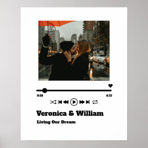 Poster Jogador de Música Personalizado Da Música Do Amor