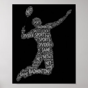Poster Jogador de Peteca de Badminton 