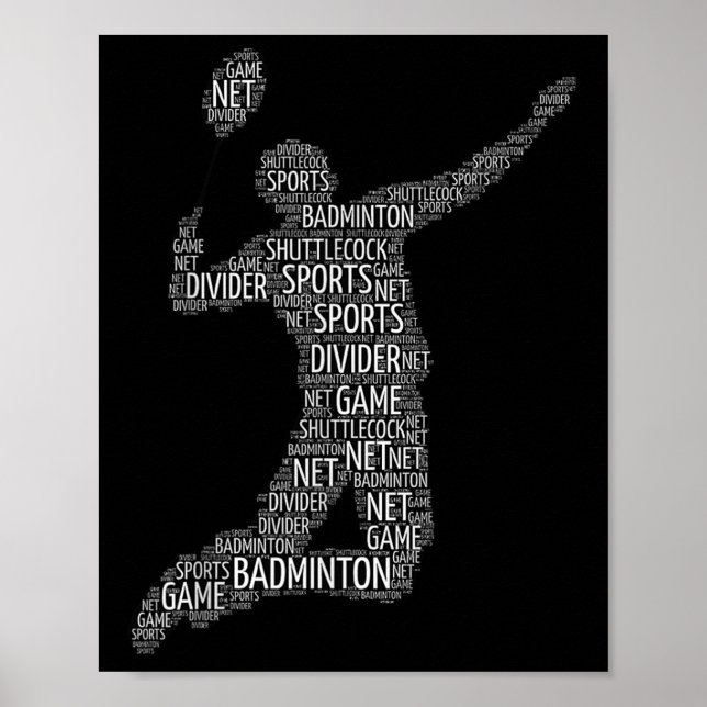 Poster Jogador de Peteca de Badminton  (Frente)