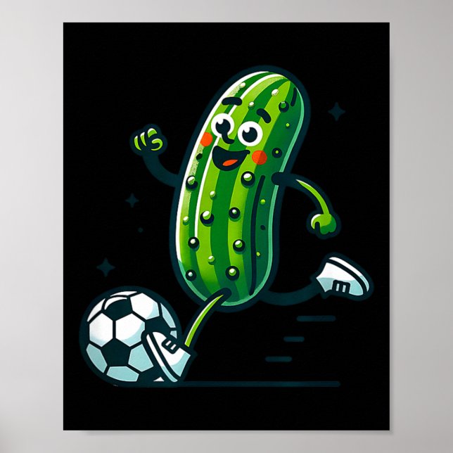 Poster Jogador de pickle engraçado chutando bola de futeb (Frente)