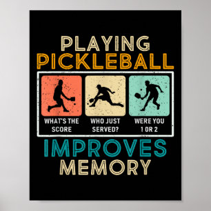 Poster Jogador de Pickleball Cita Pickleball Engraçado Gr