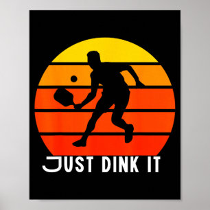 Poster Jogador de pickleball dink retrô velho homem avô m