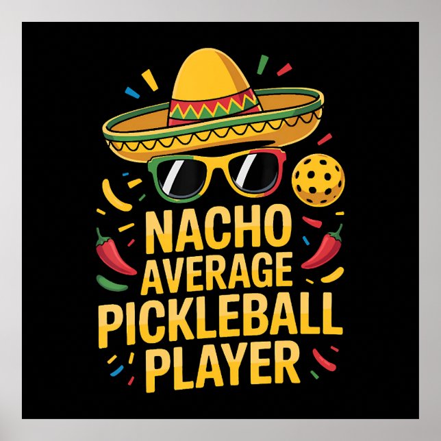 Poster Jogador de pickleball não médio (Frente)