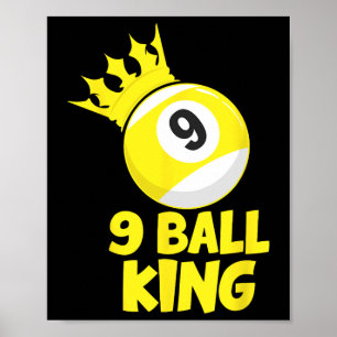 Poster Jogador de Piscina 9 Ball King Champion 9 Ball Bil