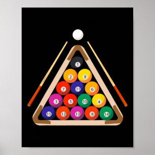 Poster Jogador de Piscina Billiard E Stick Billiards