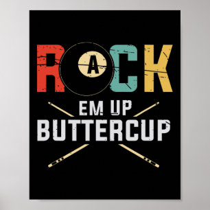 Poster Jogador de Piscina Billiards, Rack Em Para Cima, C