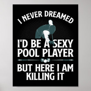 Poster Jogador De Piscina Bonito Arte Para Homens Billiõe