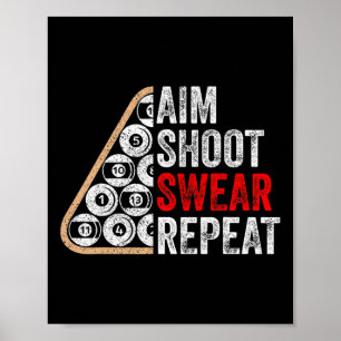 Poster Jogador de Piscina do Aim Shoot Sweot Repetir Bill